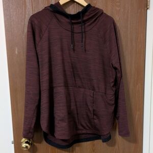 Women's Burgundy Yoga Hoodie Sweater